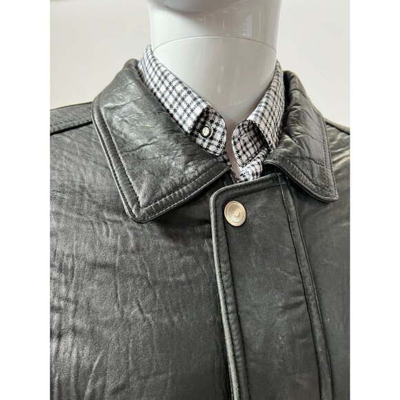 Bill Blass Bomber Jacket  Large Black Leather Damage on Left Shoulder - Picture 11 of 16